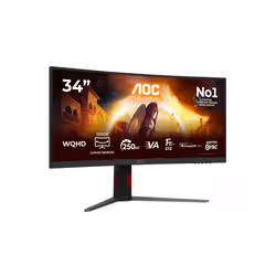 AOC G4 Gaming Monitor PC 86,4 cm (34") 3440 x 1440 Pixel Nero, Rosso - Vista aggiuntiva 2