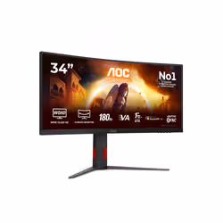 AOC G4 34'' CU34G4CA Monitor PC 86,4 cm (34") 3440 x 1440 Pixel Nero, Rosso - Vista aggiuntiva 2