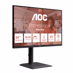 AOC E4 X24E4U Monitor PC 61 cm (24") 1920 x 1200 Pixel Full HD LED Nero - Vista aggiuntiva 3