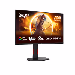 AOC G4 Q27G4ZDR Monitor PC 67,3 cm (26.5") 2560 x 1440 Pixel Quad HD QD-OLED Nero, Rosso - Vista aggiuntiva 2