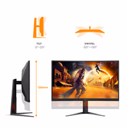 AOC G4 Gaming Monitor PC 68,6 cm (27") 2560 x 1440 Pixel Nero, Rosso - Vista aggiuntiva 3