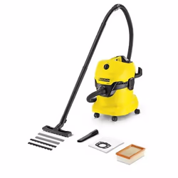 Kärcher WD 4, 1000 W, Aspiratore a cilindro, Secco e bagnato, 20 L, Nero, Giallo