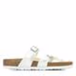 Sandalo uomo Birkenstock Mayari in Birko-Flor bianco con fibbie regolabili.