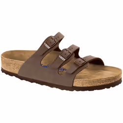 Sandalo unisex Birkenstock Florida in pelle nubuck marrone, confortevole e dal design classico.
