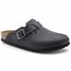 Classico mocassino Boston in pelle nubuck nera, regolabile e confortevole.