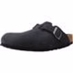 Classico mocassino Boston in pelle nubuck nera, regolabile e confortevole.