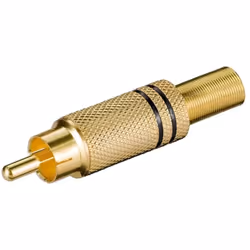 Goobay 11281, RCA, Nero, Oro, Maschio, Dritto, Metallo, CE, RoHS