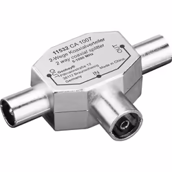 Goobay 11532, Splitter per cavo, 5 - 1000 MHz, Argento, Metallo, Femmina, 10 pz