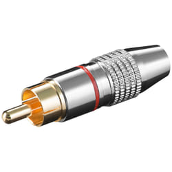 Goobay 11904 cavo di collegamento RCA Metallico, Rosso