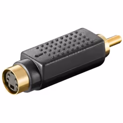 adattatore video da s-vhs presa 4 poli a spina rca contatti placcati in oro 1 x presa s-vhs 1 x spina rca