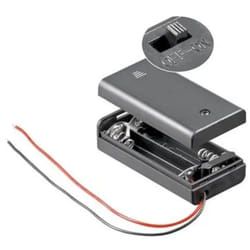 Supporto per 2 batterie stilo (aa) con interruttore custodia