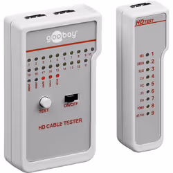 Goobay 31961, Tester per cavi HDMI/mini HDMI, Bianco, Test di continuità, Plastica, Potenza, status, 9V
