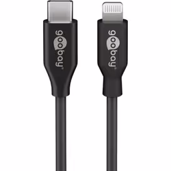 Goobay 39445, 1 m, Lightning, USB C, Maschio, Maschio, Nero