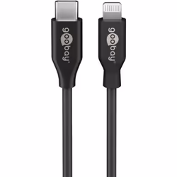 Goobay 39447, 2 m, Lightning, USB C, Maschio, Maschio, Nero