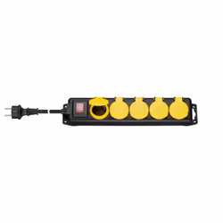 Goobay 45194 prolunghe e multiple 3 m 5 presa(e) AC Interno/esterno Nero, Giallo - Vista aggiuntiva 2