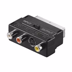 Goobay AVK 196, SCART (21-pin), 3 x RCA + S-Video, Maschio, Femmina, Nero