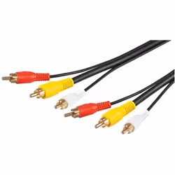 Goobay 50310, 10 m, 3 x RCA, 3 x RCA, Maschio, Maschio, Nero