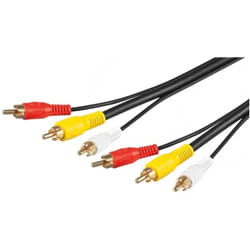Goobay 50310 cavo video composito 10 m 3 x RCA Nero