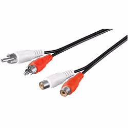 Goobay AVK 125-1000 10.0m, 2 x RCA, Maschio, 2 x RCA, Femmina, 10 m, Nero