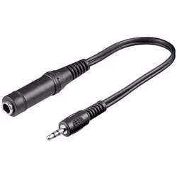 Goobay 50470, 3.5mm, Maschio, 6.35mm, Femmina, 0,2 m, Nero