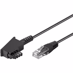 Goobay 51233, 3 m, TAE (F), RJ-45, Nero, Maschio, Maschio