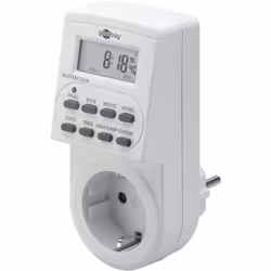 Goobay 51277, Timer giornaliero/settimanale, Bianco, Digitale, LCD, Pulsanti, 1 min