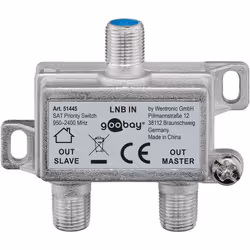 Goobay 51445, Splitter per cavo, 950 - 2400 MHz, Argento, Metallo, Femmina/Femmina, 1 pz