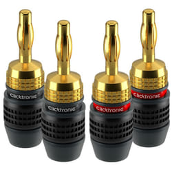 ClickTronic 52546 cavo di collegamento Banana plug Nero, Oro