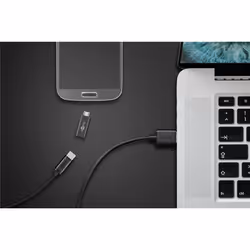 Goobay 55553 adattatore per inversione del genere dei cavi USB Micro B USB C Grigio - Vista aggiuntiva 2