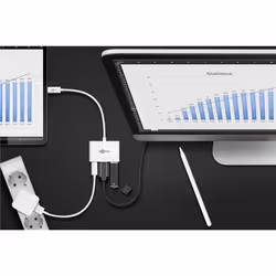 Goobay 62104 replicatore di porte e docking station per laptop USB tipo-C Bianco - Vista aggiuntiva 5