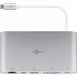 Goobay 62113 replicatore di porte e docking station per laptop Cablato USB 3.2 Gen 1 (3.1 Gen 1) Type-C Argento - Vista aggiuntiva 4