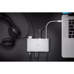 Goobay 62113 replicatore di porte e docking station per laptop Cablato USB 3.2 Gen 1 (3.1 Gen 1) Type-C Argento - Vista aggiuntiva 8