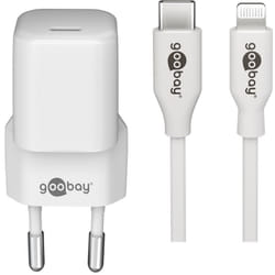 Goobay 64575 Caricabatterie per dispositivi mobili Smartphone Bianco AC Ricarica rapida Interno
