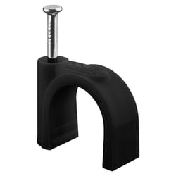 Chiodini fissacavo 16 mm, nero, fissaggio per cavi con diametro fino a 16 mm. Diametro 16 mm