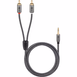 Goobay 65284 cavo audio 0,5 m 3.5mm 2 x RCA Nero, Argento - Vista aggiuntiva 5