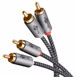 Goobay 65293 cavo audio 2 m 2 x RCA Grigio - Vista aggiuntiva 4