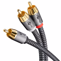 Goobay 65300 cavo audio 2 m 2 x RCA RCA Nero, Argento - Vista aggiuntiva 2