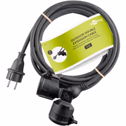 Goobay 65434 prolunghe e multiple 5 m 2 presa(e) AC Esterno Nero - Vista aggiuntiva 6