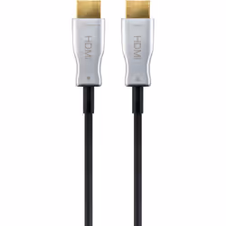 Goobay 65566, 10 m, HDMI tipo A (Standard), HDMI tipo A (Standard), Compatibilità 3D, 18 Gbit/s, Nero, Argento