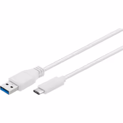 Goobay 67185, 0,5 m, USB A, USB C, USB 3.2 Gen 1 (3.1 Gen 1), 5 Gbit/s, Bianco