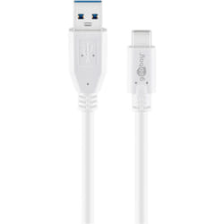 Goobay 67188 cavo USB USB 3.2 Gen 1 (3.1 Gen 1) 1 m USB C USB A Bianco