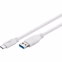 Goobay 67188 cavo USB USB 3.2 Gen 1 (3.1 Gen 1) 1 m USB C USB A Bianco