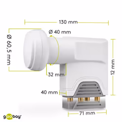 Goobay 67271 convertitori abbassatore di frequenza Low Noise Block (LNB) Grigio, Bianco