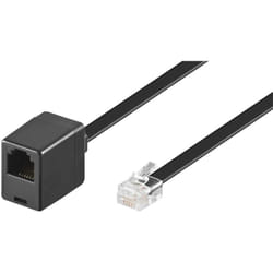 Goobay TEL 6P6C/RJ12, 3m Nero