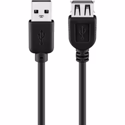 Goobay 68622, 0,3 m, USB A, USB A, USB 2.0, Maschio/Femmina, Nero