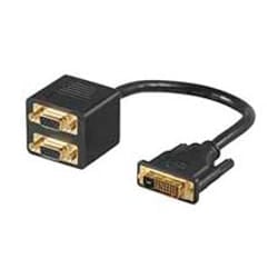 Goobay MMK ADAP 12+5 DVI-I > 2x SVGA VGA (D-Sub) Nero