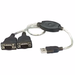 Manhattan 174947, Nero, 0,45 m, USB A, DB9, Maschio, Maschio