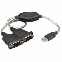 Manhattan 174947 cavo seriale Nero 0,45 m USB A DB9