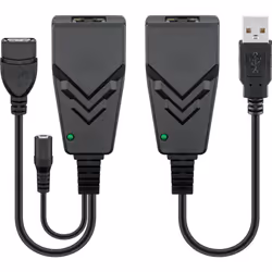 Goobay 69074, USB tipo A, RJ-45, Maschio/femmina, Nero, 0,48 Gbit/s, 230 V