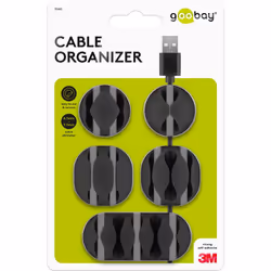 Goobay 70683 organizer per cavi Scrivania/Parete Clip per cavo Nero 5 pz - Vista aggiuntiva 7